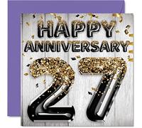 Awesome 27th Anniversary Card for Husband Boyfriend Wife Girlfriend