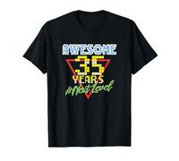 Awesome 35 Years 35 Years Retro Gaming NextLevel Design T-Shirt