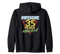 Awesome 35 Years 35 Years Retro Gaming NextLevel Design Zip Hoodie