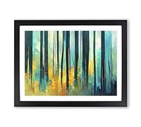 Awesome Abstract Forest Vol.5 Framed Print | A2 Black Framed Wall Art | Ready to Hang | Abstract Landscape Picture | Living Room Bedroom Lounge Office