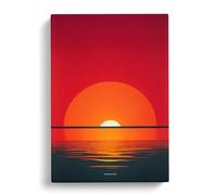 Awesome Abstract Ocean Sunset Red, Red, Orange Canvas Print for Living Room Bedroom Home Office Décor, Wall Art Picture Ready to Hang, 30x20 Inch (76x50 cm)