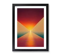 Awesome Abstract Sunset Framed Print | A2 Black Framed Wall Art | Ready to Hang | Abstract Landscape Picture | Living Room Bedroom Lounge Office