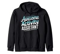 Awesome Activity Assistant Colorful Text Zip Hoodie