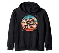 Awesome Activity Assistant Colorful Text Zip Hoodie