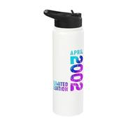 Awesome April 2002 Since 2002 Vintage 2002 Retro 2002 Stainless Steel Insulated Water Bottle