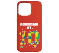 Awesome At 10 Year Old Block Building Bricks Kids Birthday Case for iPhone 15 Pro Max