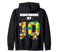 Awesome At 10 Year Old Block Building Bricks Kids Birthday Zip Hoodie
