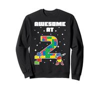 Awesome At 2 Year Old Block Building Bricks Kids Birthday Sweatshirt
