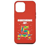 Awesome At 5 Year Old Block Building Bricks Kids Birthday Case for iPhone 12 Pro Max