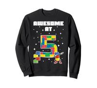 Awesome At 5 Year Old Block Building Bricks Kids Birthday Sweatshirt