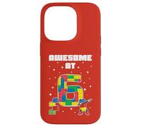 Awesome At 6 Year Old Block Building Bricks Kids Birthday Case for iPhone 14 Pro