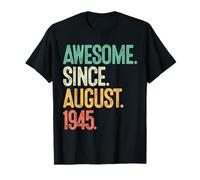 Awesome August 1945 80 Year Old 80th Birthday Gifts Men Dad T-Shirt