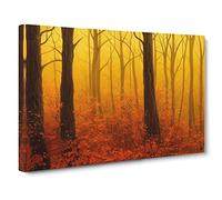 Awesome Autumn Forest Canvas Print | Gallery Wrapped 30mm Frame Wall Art | 30x20 inches | Ready to Hang | Contemporary Landscape Picture | Living Room Bedroom Lounge Office
