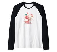 Awesome Axolotl for Mexican Animals Lovers Raglan Baseball Tee
