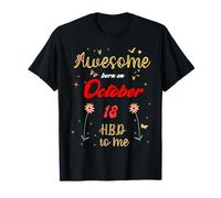 Awesome born on October 18 birthday Flowers & Butterflies T-Shirt