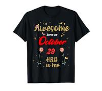 Awesome born on October 29 birthday Flowers & Butterflies T-Shirt