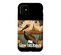 Awesome Brown Pelican with New Orleans Colors Costume Case for iPhone 11