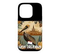 Awesome Brown Pelican with New Orleans Colors Costume Case for iPhone 14 Pro