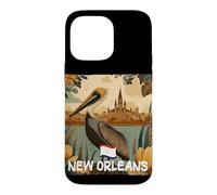 Awesome Brown Pelican with New Orleans Colors Costume Case for iPhone 14 Pro Max