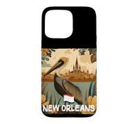 Awesome Brown Pelican with New Orleans Colors Costume Case for iPhone 15 Pro Max