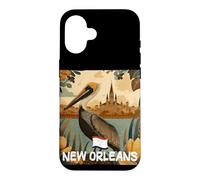 Awesome Brown Pelican with New Orleans Colors Costume Case for iPhone 16