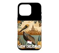 Awesome Brown Pelican with New Orleans Colors Costume Case for iPhone 16 Pro