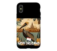 Awesome Brown Pelican with New Orleans Colors Costume Case for iPhone X/XS