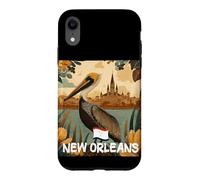 Awesome Brown Pelican with New Orleans Colors Costume Case for iPhone XR