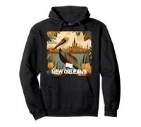 Awesome Brown Pelican with New Orleans Colors Costume Pullover Hoodie