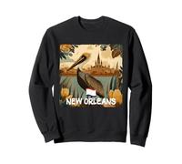 Awesome Brown Pelican with New Orleans Colors Costume Sweatshirt