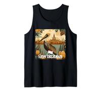 Awesome Brown Pelican with New Orleans Colors Costume Tank Top