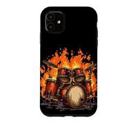 Awesome Burning Rock Drums Costume for Drummer and Flames Case for iPhone 11