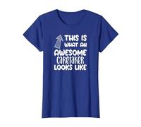 Awesome Caretaker Funny Occupation T-Shirt, Women, Royal Blue, Small