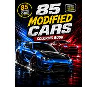 Awesome Cars Coloring Book for Kids: 85 Fun and Easy Vehicle Coloring Pages for Boys Ages 4-8