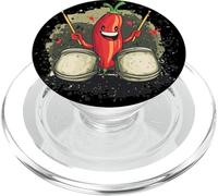 Awesome Chili Paprika with Drums for Rock Music Lovers PopSockets PopGrip for MagSafe