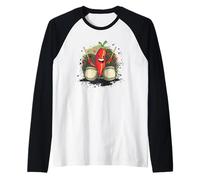 Awesome Chili Paprika with Drums for Rock Music Lovers Raglan Baseball Tee