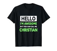 Awesome Christian Saying Funny Christian Name Value Graphic T-Shirt, Men, Black, M