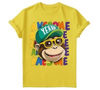 Awesome Cool Monkey T-Shirt Funky Chimp Chimpanzee Kids Boys Summer Fun Top #SD Daisy 3-4 Years