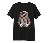 Awesome Cosmic Astronaut discovering Starry Universe Fungi Premium T-Shirt