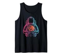 Awesome Cosmic Astronaut Holding a Vibrant Geology Globe Tank Top