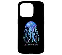Awesome Cute UnderWater Fish Sea Just Go With Flow JellyFish Case for iPhone 15 Pro