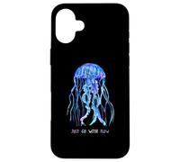 Awesome Cute UnderWater Fish Sea Just Go With Flow JellyFish Case for iPhone 16 Plus