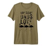 Awesome Dad Flamingo Lovers Tropical Beach Life Premium T-Shirt