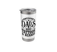Awesome Dads Have Tattoos and Beards Funny Father's Day Stainless Steel Insulated Tumbler