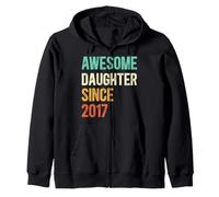 Awesome Daughter Since 2017 Zip Hoodie
