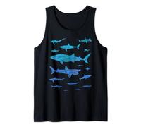Awesome Distressed Sharks - Vintage Vibe Shark Gift Tank Top