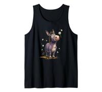 Awesome Donkey with Flying Dandelion Flowers Tank Top