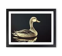 Awesome Duck BLK Framed Print | A2 Black Framed Wall Art | Ready to Hang | Modern Animal Picture | Living Room Bedroom Lounge Office