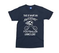 Awesome Footballer T-Shirt - Navy - M - Football Fan Mens T-Shirt - Adult & Kids Sizes - Funny Footballer Shirt - Birthday Gift for Boys & Football Fans - Ideal Football Coach Gifts