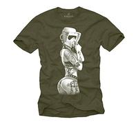 Awesome Gamer T-Shirt for Men - Tattoo Trooper Wars - Nerd Gifts for him Green XL